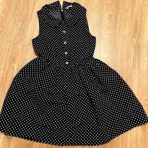 Juicy Couture Navy Blue Polka Dot Dress A Line